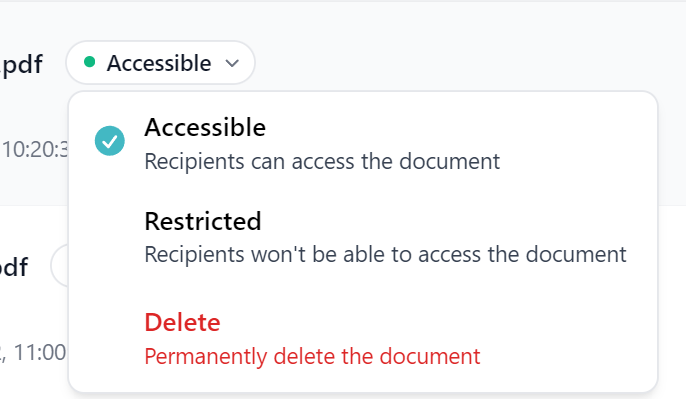 Document Status Change