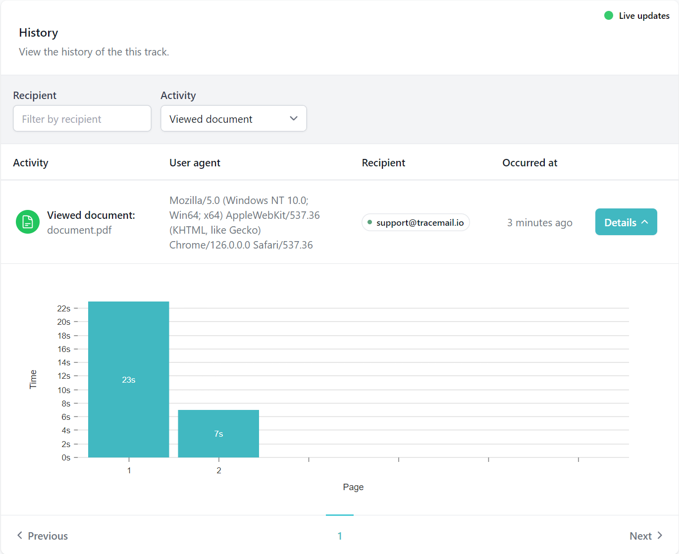 Document Page by Page analytics