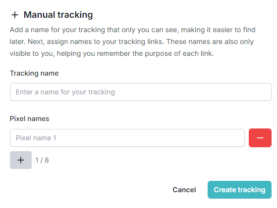 Create tracking pixel